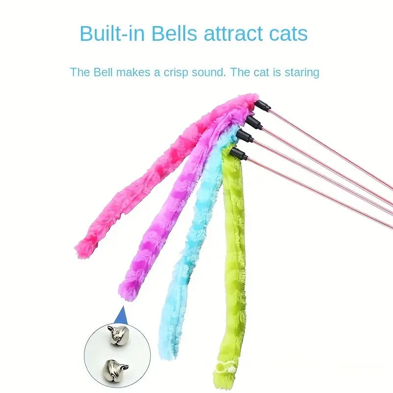 Cat Playing Feather Stick
