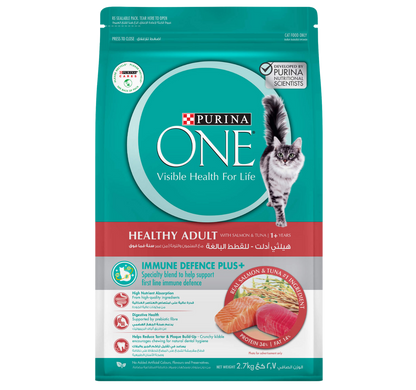 PURINA 1+ Healthy Adult With Salmon And Tuna Dry Cat Food – 1.2 KG