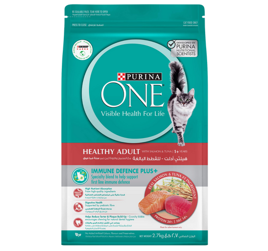 PURINA 1+ Healthy Adult With Salmon And Tuna Dry Cat Food – 1.2 KG