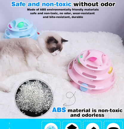 Cat Turntable Interactive Four-Level Tower of Tracks