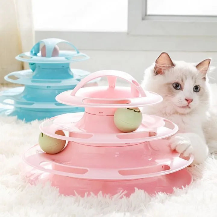 Cat Turntable Interactive Four-Level Tower of Tracks